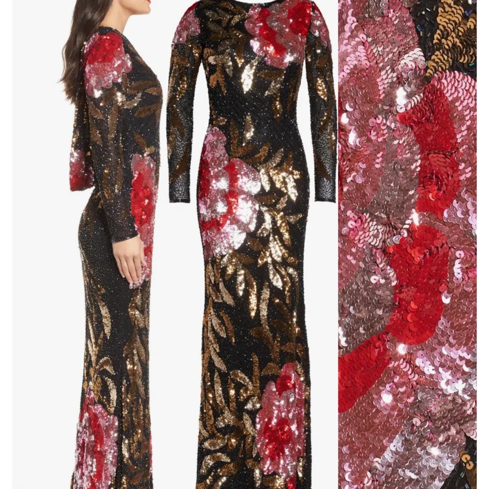 Mac Duggal Maxi Dress Gown Sequins